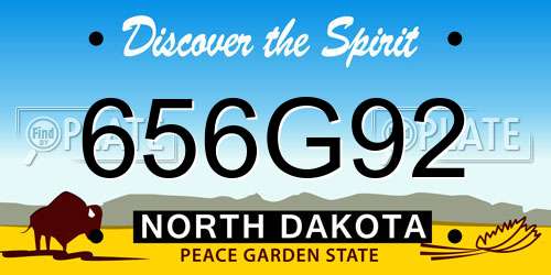 656G92 North Dakota License Plate