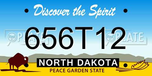 656T12 North Dakota License Plate