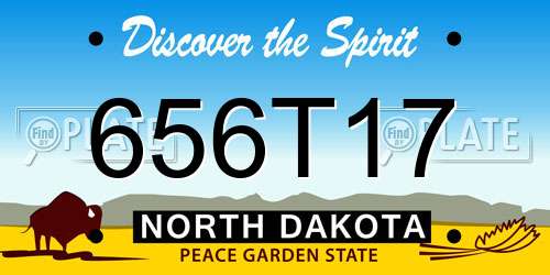656T17 North Dakota License Plate