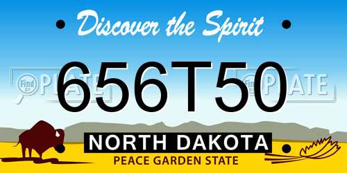 656T50 North Dakota License Plate
