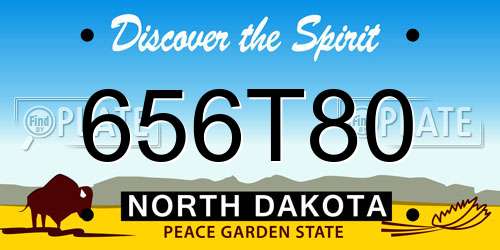 656T80 North Dakota License Plate
