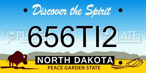 656TI2 North Dakota License Plate