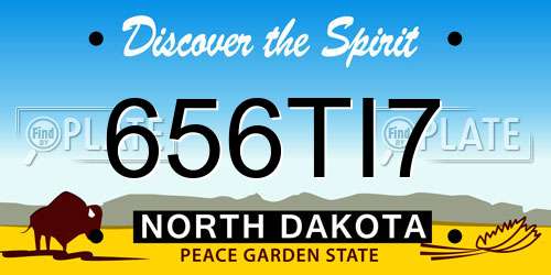 656TI7 North Dakota License Plate