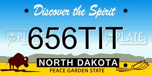 656TIT North Dakota License Plate