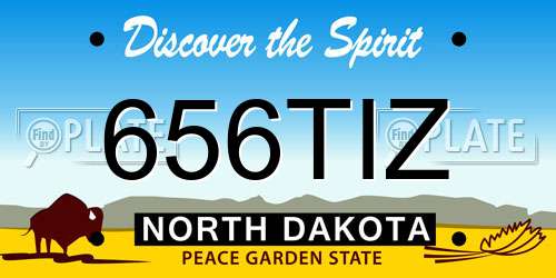 656TIZ North Dakota License Plate