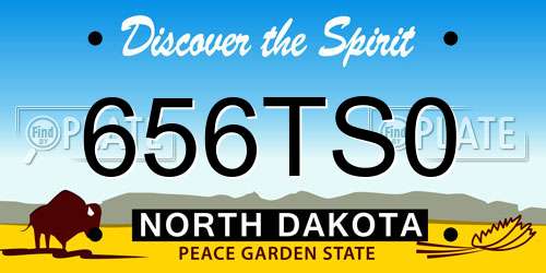 656TS0 North Dakota License Plate