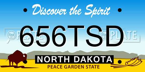 656TSD North Dakota License Plate