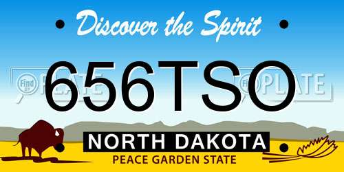 656TSO North Dakota License Plate