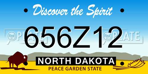 656Z12 North Dakota License Plate