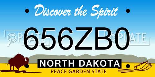 656ZB0 North Dakota License Plate