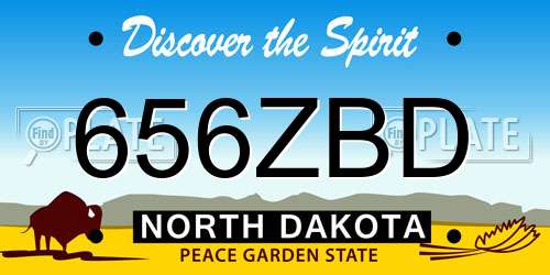 656ZBD North Dakota License Plate