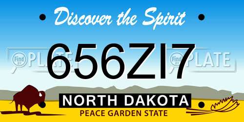 656ZI7 North Dakota License Plate