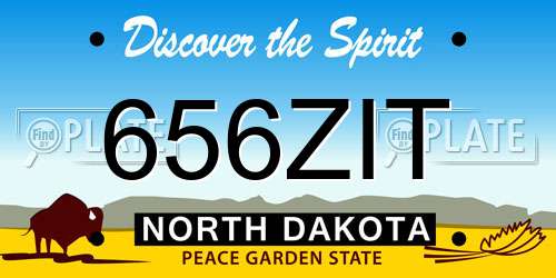 656ZIT North Dakota License Plate