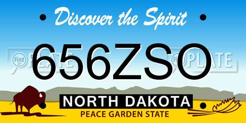 656ZSO North Dakota License Plate