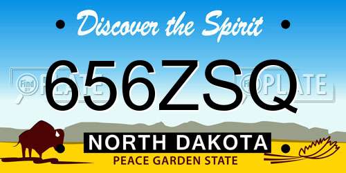 656ZSQ North Dakota License Plate