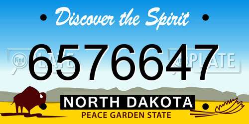 6576647 North Dakota License Plate