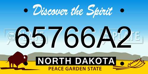 65766A2 North Dakota License Plate