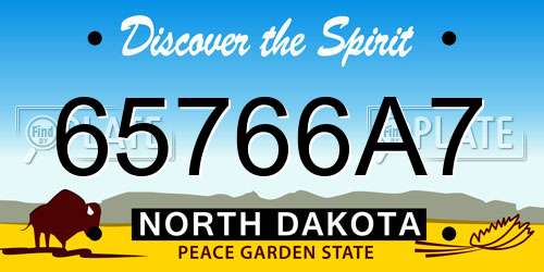 65766A7 North Dakota License Plate