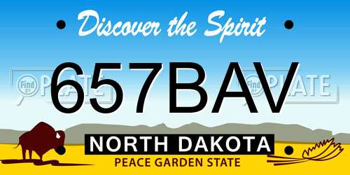 657BAV North Dakota License Plate