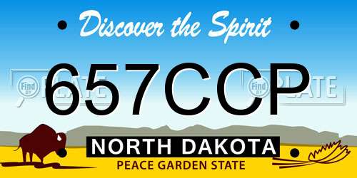 657CCP North Dakota License Plate