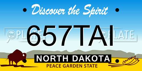 657TAI North Dakota License Plate