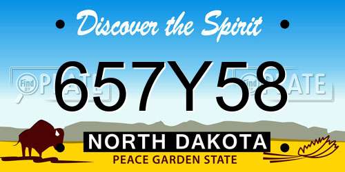 657Y58 North Dakota License Plate