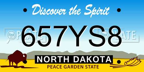 657YS8 North Dakota License Plate
