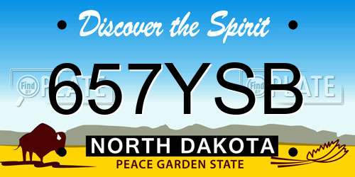 657YSB North Dakota License Plate