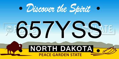 657YSS North Dakota License Plate