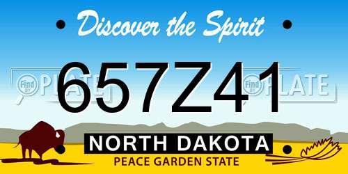 657Z41 North Dakota License Plate