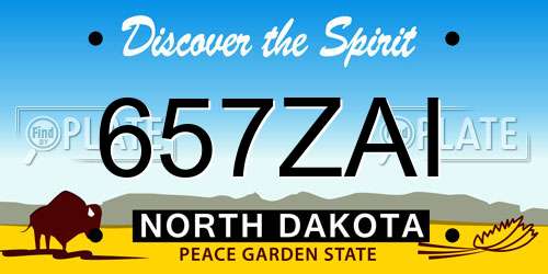 657ZAI North Dakota License Plate