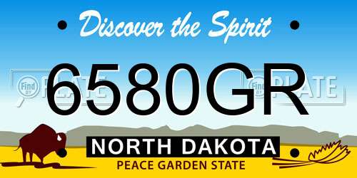 6580GR North Dakota License Plate