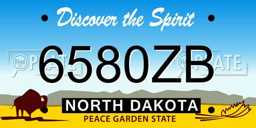 6580ZB North Dakota License Plate