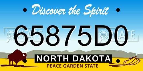 65875D0 North Dakota License Plate