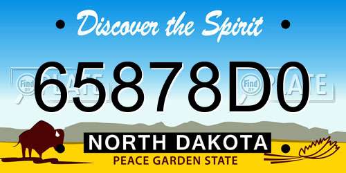 65878D0 North Dakota License Plate