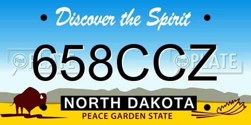 658CCZ North Dakota License Plate