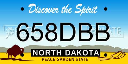 658DBB North Dakota License Plate