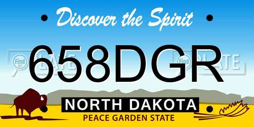 658DGR North Dakota License Plate