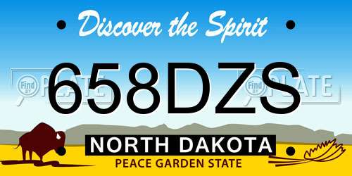 658DZS North Dakota License Plate