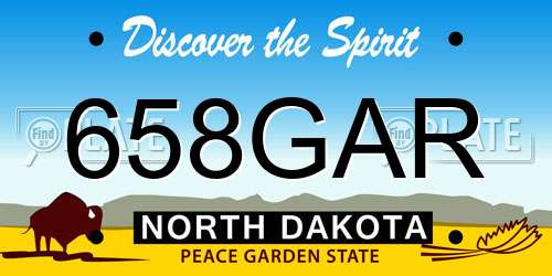 658GAR North Dakota License Plate