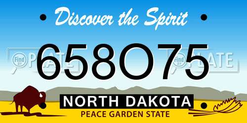 658O75 North Dakota License Plate