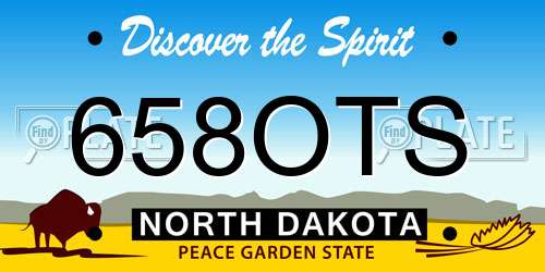 658OTS North Dakota License Plate