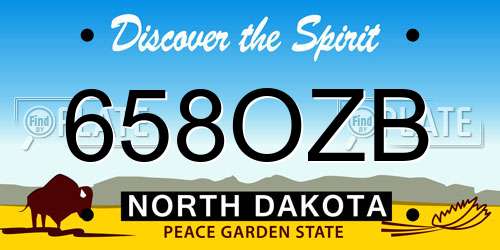 658OZB North Dakota License Plate