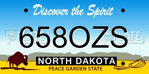 658OZS North Dakota License Plate