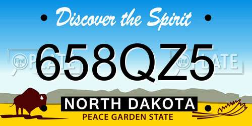 658QZ5 North Dakota License Plate