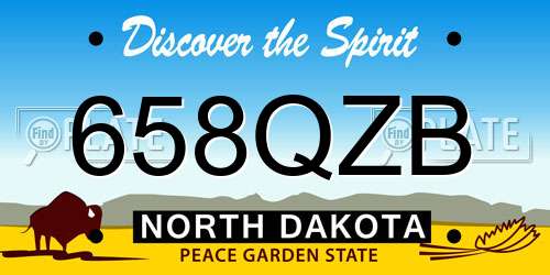 658QZB North Dakota License Plate