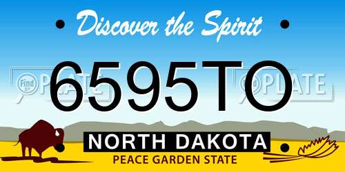 6595TO North Dakota License Plate