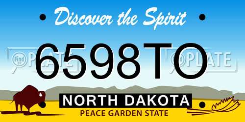 6598TO North Dakota License Plate