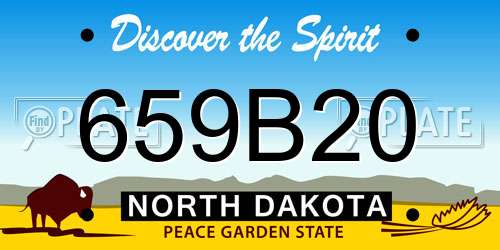 659B20 North Dakota License Plate