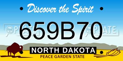 659B70 North Dakota License Plate